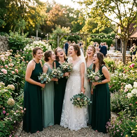 Bride laughing during a wedding reception